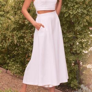 Lulus Sail with me White High Waisted Pants - NEW